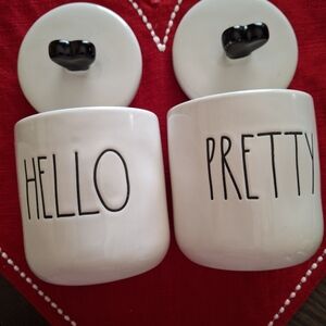 Rae Dunn HELLO PRETTY Vanity Jars